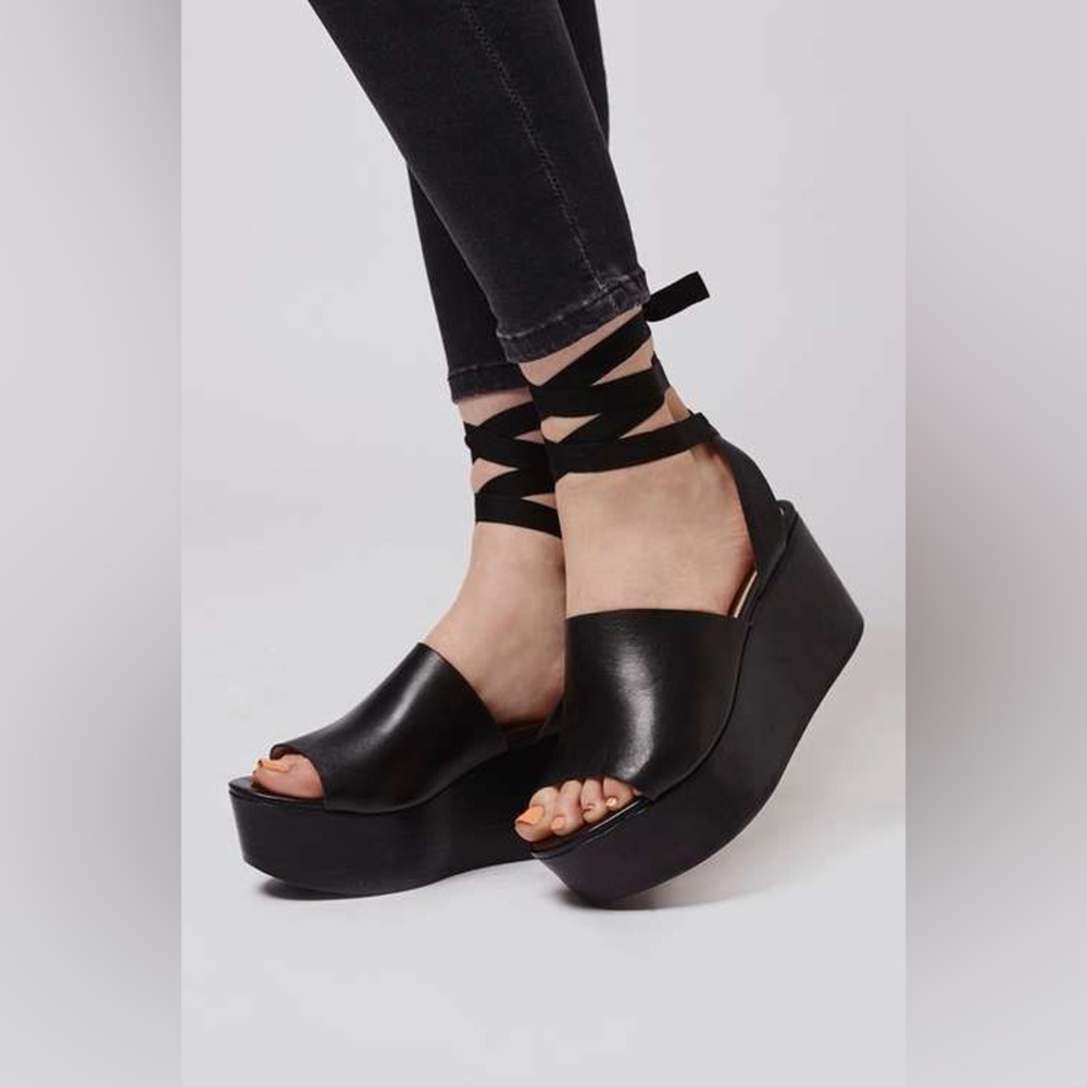Topshop Warwick Black Platform Sandals